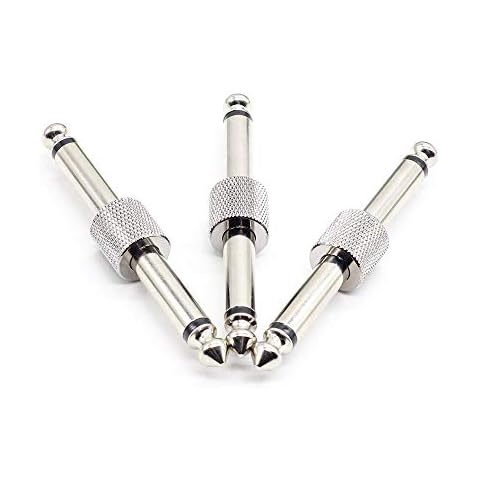 SONICAKE Guitar Pedal Patch Connector Guitar Bass Accessories 1/4 Inch 6.35mm Male to Male Effects Pedalboard Straight Coupler (3PCS) Cover