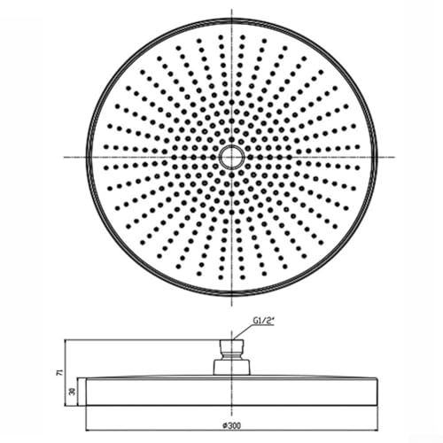 Pommeau de douche rond fixe pour une douche effet pluie à la maison - 5