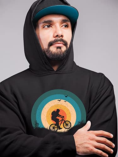 Sweat à capuche vélo homme OM3 pull chaud grande taille noir