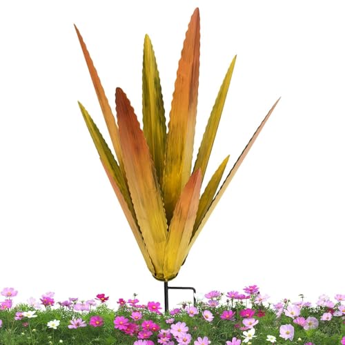 Accent de jardin en métal agave 29x29x45cm figurine succulente fer