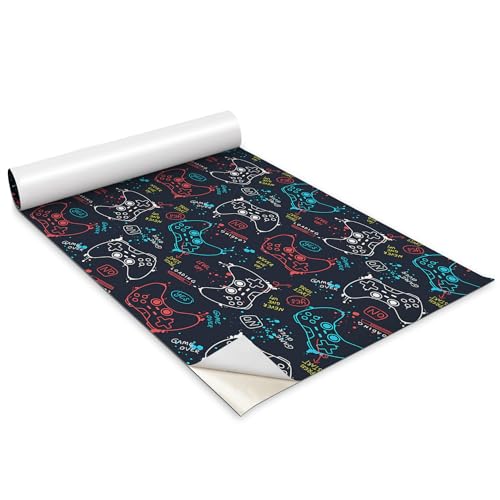 Papel autoadhesivo mate con patrón de juego lavable para cocina 2