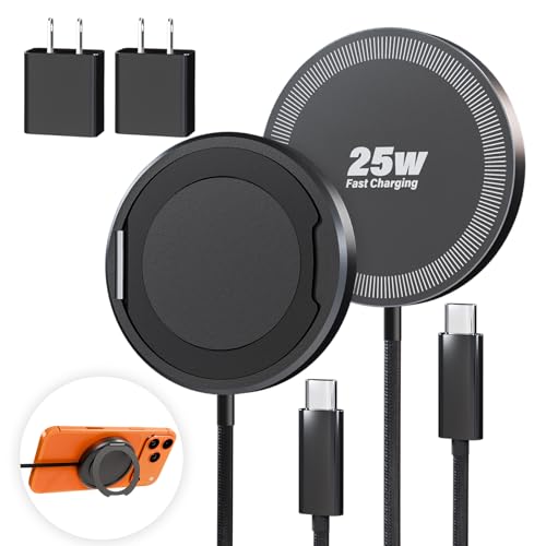 2Pack Magnetic Wireless iPhone Charger Fast Phone Charger with Stand, 6FT 25W Fa...