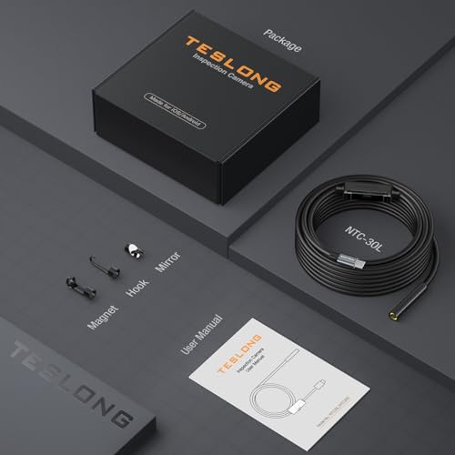 Teslong NTC30L-8.5MM-15M 50Ft Sewer Camera, Teslong Usb C Drain Plumbing Snake Borescope Inspection Camera thumb #7