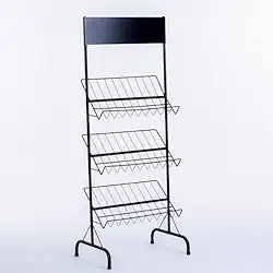 Revisteiro fixo com 3 bandejas (Preto)