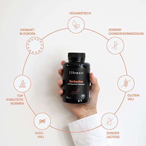 Berberine, 500 mg, 120 Capsules | met zwarte Peper en Chroom | Het beste Berberis aristata extract | Veganistisch,GGO… - Image 4
