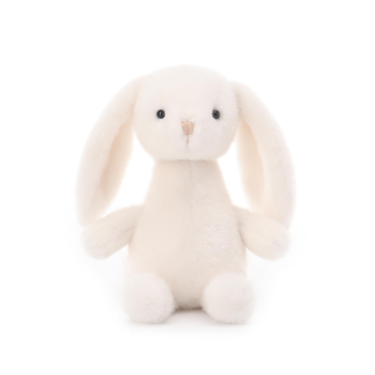 Apricot Lamb Long Neck Bunny Rabbit Plushies Stuffed Animals for Baby Girl and Boy, Soft Cute Plush Toys for Kids, 7 Inches