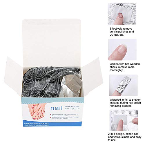 50 Stück Baumwollpapier Für Nagellackentferner, Uv Gel Einweich Wattepads – Bild 4