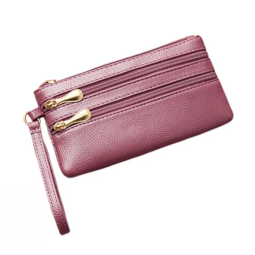 Bolsa de moedas, bolsas de mão para mulheres, carteira de pulso, carteira pequena, bolsas de mão, bolsas de mão com zíper para presentes femininos, Rosa escuro, Carteira simples e moderna