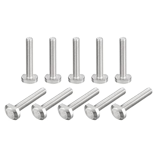 uxcell T-Slot Bolts, 10pcs M5x30mm T Slot Drop-in Stud Sliding Bolts 304 Stainless Steel T Shape Screws for T Track