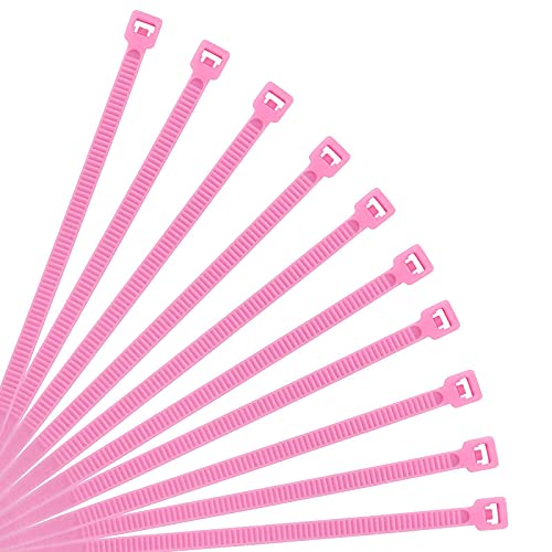 XINGO Pink Cable Ties Pack of 500, 200mm x 3.6mm, Premium Nylon Durable Zip Ties