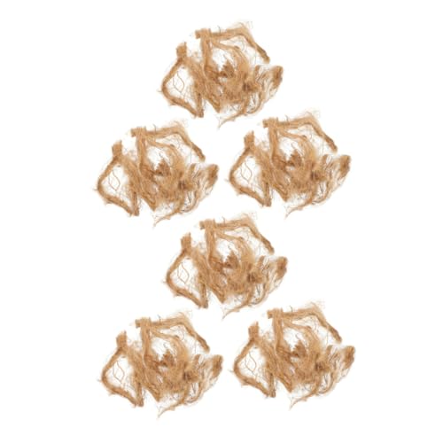 VANZACK Essential Camping Supplies: 6 Pack Jute Fire Starters Silk Rope Natural Fire Ignition for Campfires Grills