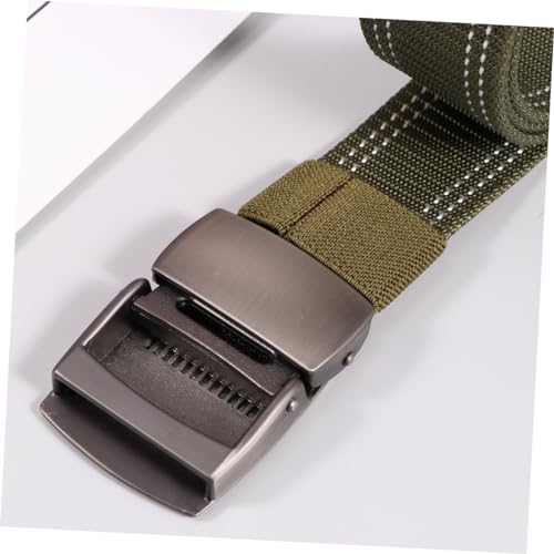 PartyKindom 1Pc Adjustable Lightweight Waist Belt for Men Breathable Durable Green Canvas Webbing for Outdoor Training and Casual Wear3