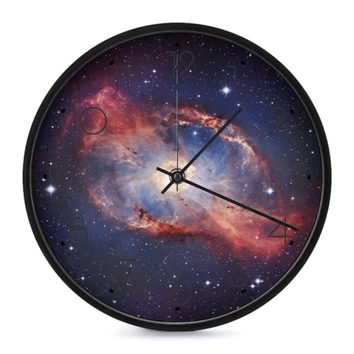 Horloge murale moderne pour cuisine et salon ronde Universe noire - 2