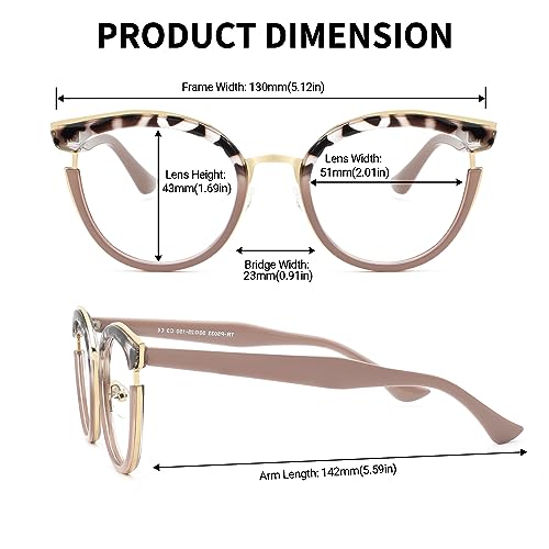 Image of Zeelool Classic Cat Eye Blue Light Blocking Glasses for Women ZJGT414068-02 Pink-tortoise