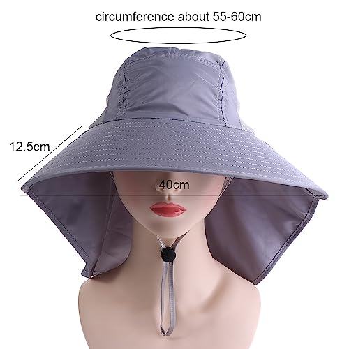 Leadigol Chapéu de sol masculino feminino com aba de pescoço, chapéu de pesca com proteção UV, chapé