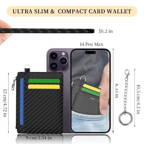Image of Hancynir Minimalist Black Small Wallet Men Credit Card Holder, Slim RFID