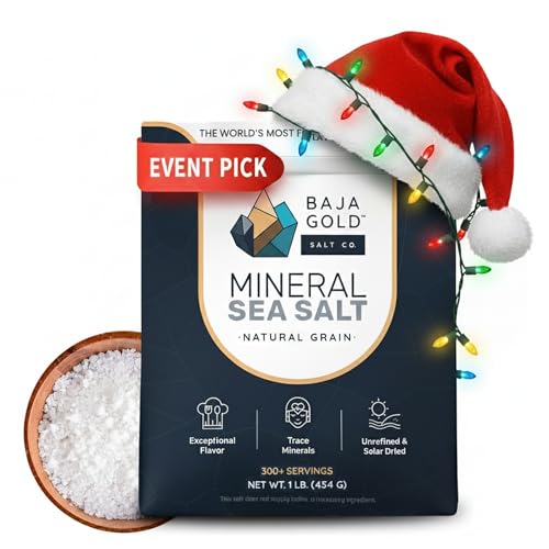 Baja Gold Sal Marina Mineral – Sal marina sin refinar 454 g – Rica en oligoelementos y minerales – Ideal para cocina gourmet, alimentación saludable y múltiples usos