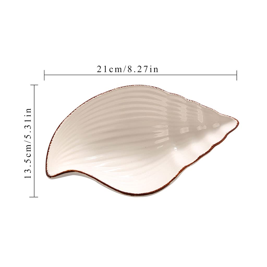 Set di 2 Piatti per Salse a Forma di Stella Marina, Conchiglia, Pesce, Piatti in Ceramica per antipasti, Snack, Frutta, Sushi, Dessert, Gioielli