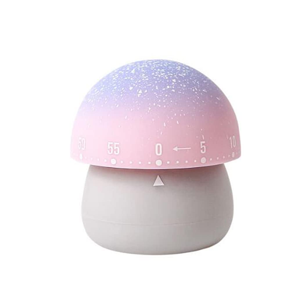 Hoshen Mechanical Timer, Cartoon Mushroom-Shaped Time Manager, Student Learning Self-Discipline Reminder, Kitchen Timer(Grey)