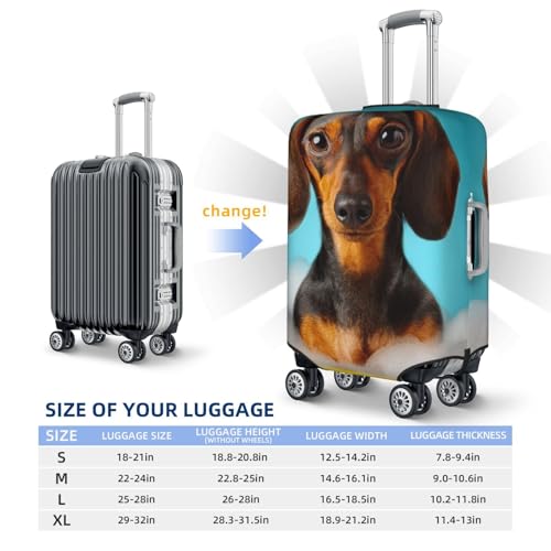 Luggage Cover Washable Elastic Suitcase Covers Dachshund Dog Travel Baggage Cover Fashion Anti-scratch Suitcase Protector Decoraitve Covers Fits 18-32 Inch Luggages Small2