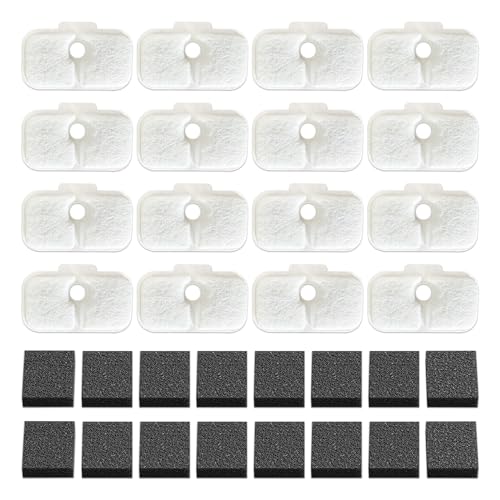 16-Pack Cat Water Fountain Filter Replacement for Petlibro - Pre-Filter Sponges Compatible with PLWF105, PLWF115, PLWF005-8 Months Set of Replacement Filters for Ultra Quiet Pet Water Fountain
