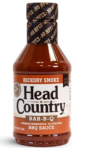 Head Country BBQ Sauce, Hickory Smoke | Smoky & Sweet Championship Barbecue Sauce For Ribs, Pork, Sausage & Brisket | 20 Ounce