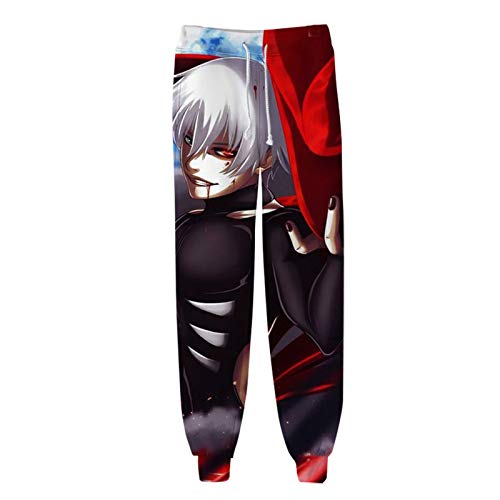 Anime Kaneki Ken 3D Printed Cosplay Costume Gym Joggers Casual Active Track Pants Trousers Drawstring Sports Sweatpants 01 L