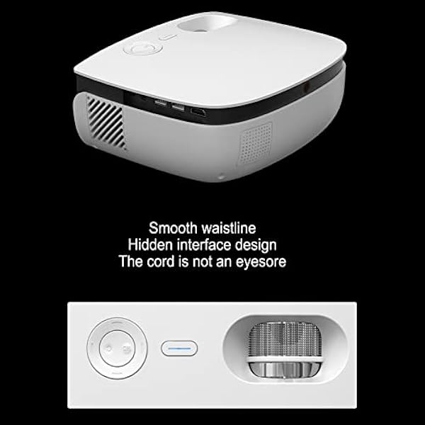 TOUISEDGI Home Theatre-projector, Duurzame Mini Smart High Brightness 1080P Full HD-filmprojector Voor Thuis Buiten AC100‑240V(American Standard)