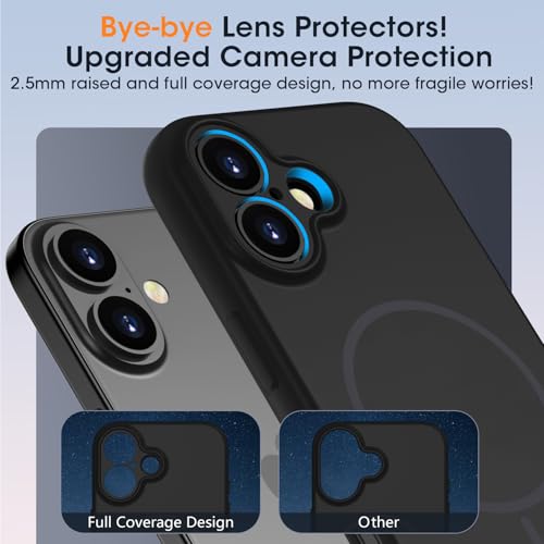Coque magnétique pour iPhone 17 KPPIT compatible MagSafe avec cordon noir
