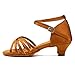 HROYL Dziewczęce Buty do Tańca Latynoskie Wystającym Palcem Sala Balowa Salsa Bachata ćwicz Buty do Tańca Model-XGG Brązowy 32.5 EU