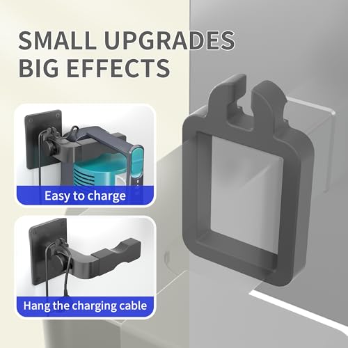Image of Shark Vacuum Cleaner Wall Mount with Clip Mini Shark Cordless Vacuum Stand Compatible for Shark IX141 IZ562H IZ682H IZ361H IZ462H IZ163H IZ363HT IZ483H and V7 V8 V10 V11 V12 V15 (Gray+Clip)