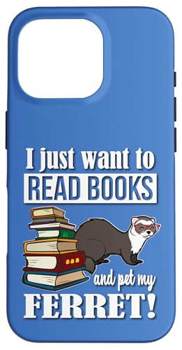 Funny Kids Girls Boys Cute Read Books & Pet Ferret Lover �X�}�z�P�[�X iPhone 16 Pro �p