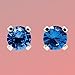 Tiny Birthstone Gemstone Post Stud Earrings in Sterling Silver | Multiple Color Choices & Sizes | Birthday Earrings for Women (3mm, September | Blue Sapphire)