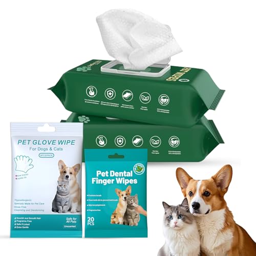 NAVZA® Dog Wipes for Paws and Butt, Hydrating No Rinse Pet Wipes for Sensitive Skin Grooming, Dog &