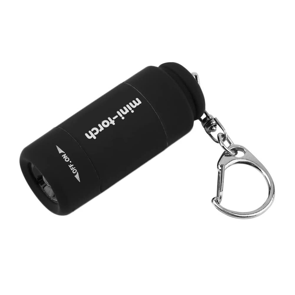 Lrporyvn Keychain LED Rechargeable USB Mini Flashlight Portable Keyring DIY Tool for Home