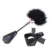 Federkitzler Tickler Schwarz Federn Massage Bondage Leder Peitsche Spanking Paddel Flogger Erotik Cosplay Sexspielzeug Paare