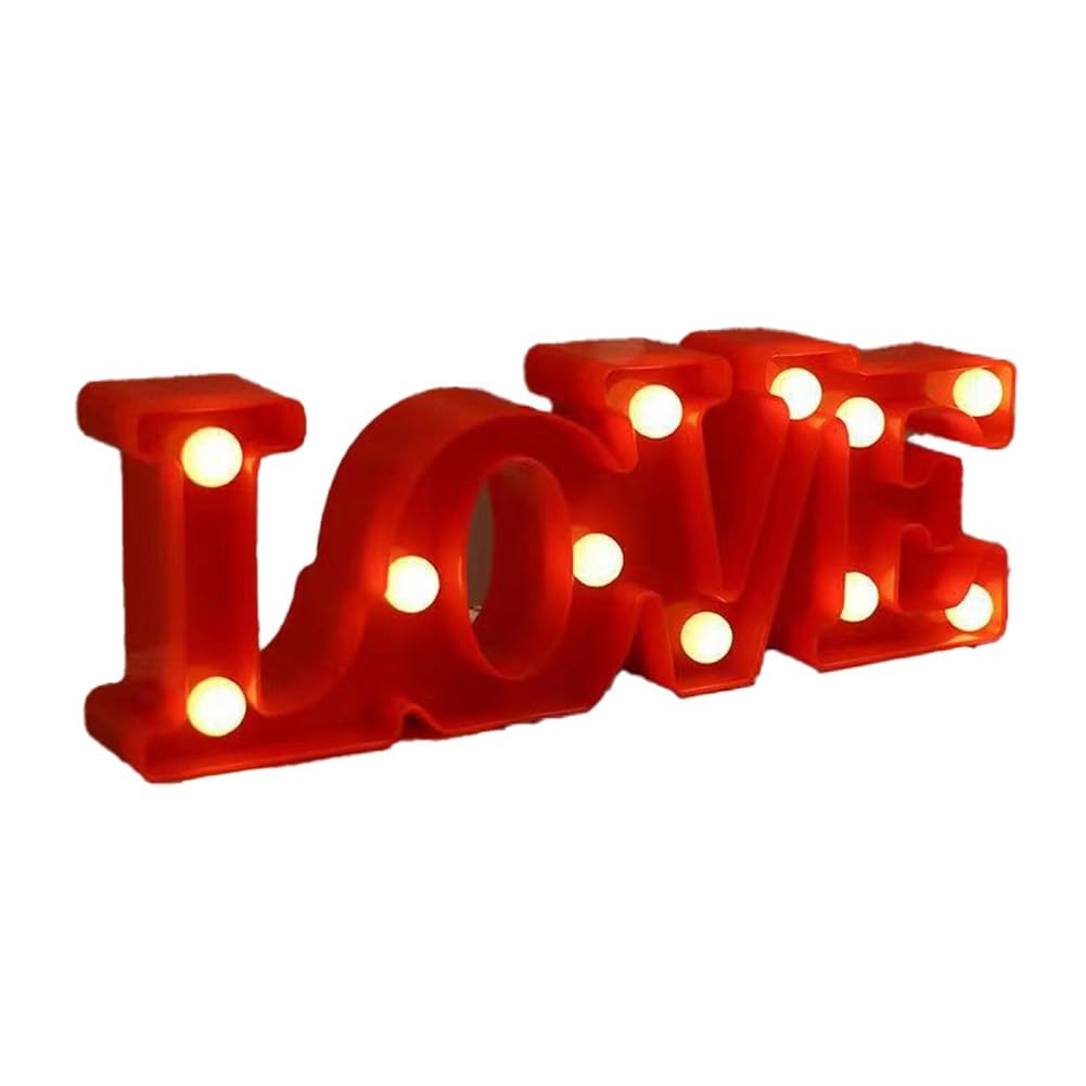 Vjsujehgy Love Letter Lamp English Romantic Surprise Decoration Modeling Lamp Proposal Scene Layout