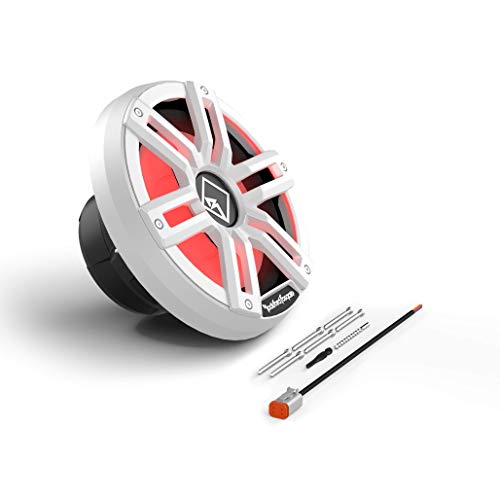 Image of Rockford Fosgate M2D4-10I Color Optix 10 inch DVC 4-Ohm Infinite Baffle Multicolor LED Lighted Marine Subwoofer - White /Stainless