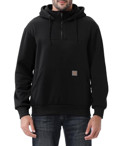Men's Heavyweight Quarter-Zip Fleece-Lined Sweatshirt