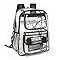 Eulihent Clear Backpack Transparent Bag PVC Waterproof See Through Rucksack Large Capacity School Backpack with Adjustable Straps Clear Gym Bag for Work Travel Concert Sports Unisex (41 x 35 x 15cm)