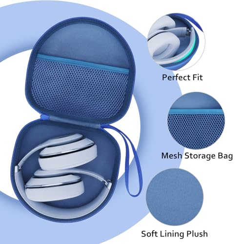 Image of Headphone Case Compatible with JBL /Beats /BERIBES /Jlab /Picun /TOZO /KVIDIO /Soundcore Anker /Skullcandy Noise Cancelling Over-Ear Headphones, Pearl Blue