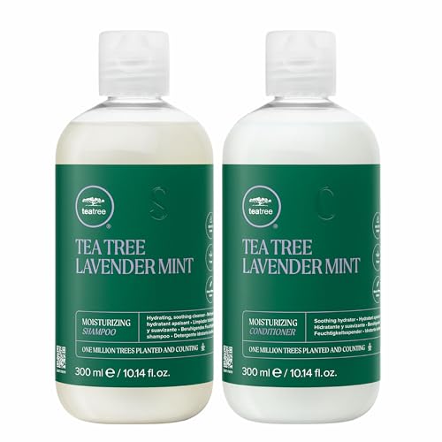 Tea Tree Lavender Mint Shampoo and Conditioner, Hydrates + Soothes, For Coarse + Dry Hair, Set