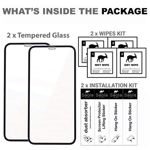 Image of Saola 11D Front And Back Tempered Glass For Apple iPhone 13 Pro with 2 Free Installation Kits. (Back is Not Glass, Its a Flexible Protector)
