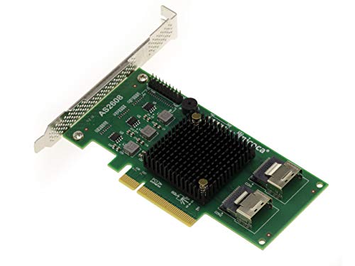 Kalea Informatique Chipset Marvell 88SE9458 - Tarjeta controladora PCIe 2.0 SAS + SATA - 6 GB - 8 puertos internos - Chipset Marvell 88SE9458 - Raid 0 1 5 10 50 JBOD