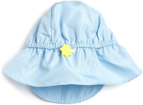 i play. by Green Sprouts Flap Sun Protection Hat for All-Day UPF 50+ Sun Protection, Light Blue, 0-6 Weeks image 2