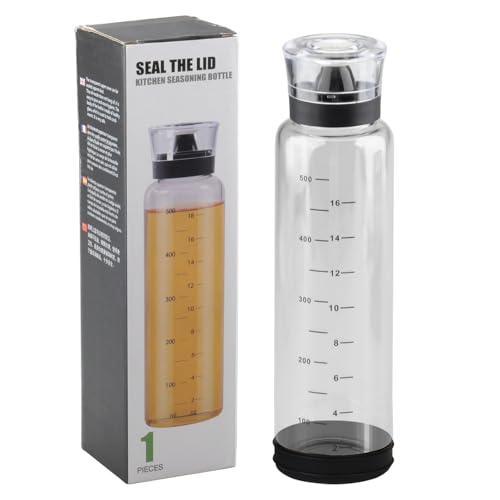 YapitHome Botella de Aceite de Vidrio 500 ml Dispensador de Aceite para Barbacoa, Cocina, Parrilla, Ensaladas