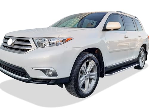 Estribos HD Ridez estilo plano 6 pulg. pulidos para Toyota Highlander 2008-2013 miniatura 6