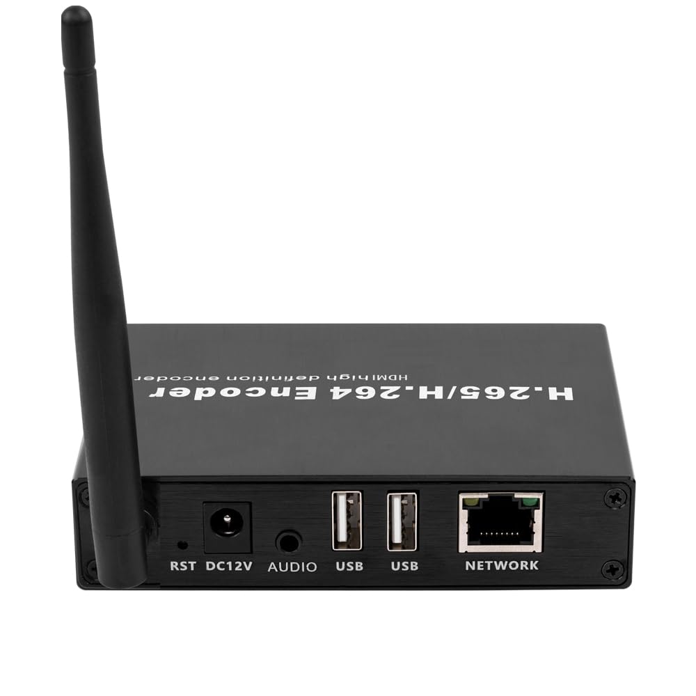 EXVIST H.265 4K WiFi HDMI Video Encoder, Dual USB2.0 für Aufnahme, HDMI Loopout, Compatible with ONV/HK, HDMI Encoder für Live-Streaming auf YouTube, Facebook, Wowza, Twitch
