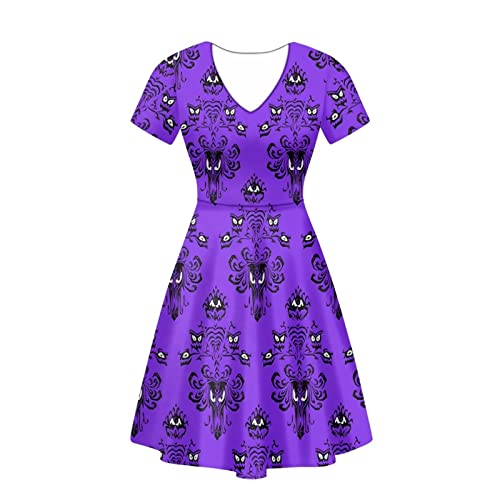 Xpyiqun Women Summer Dress A-line Party Dance Dresses 1/4 Sleeve T-shirt Dress4