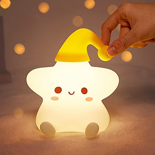 One Fire Cute Stars Night Light, Kawaii Star Lights Baby Night Light, Colorful Silicone...